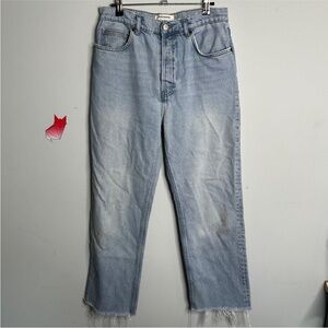 Reformation Women's Cynthia Straight Frayed High Rise Jeans